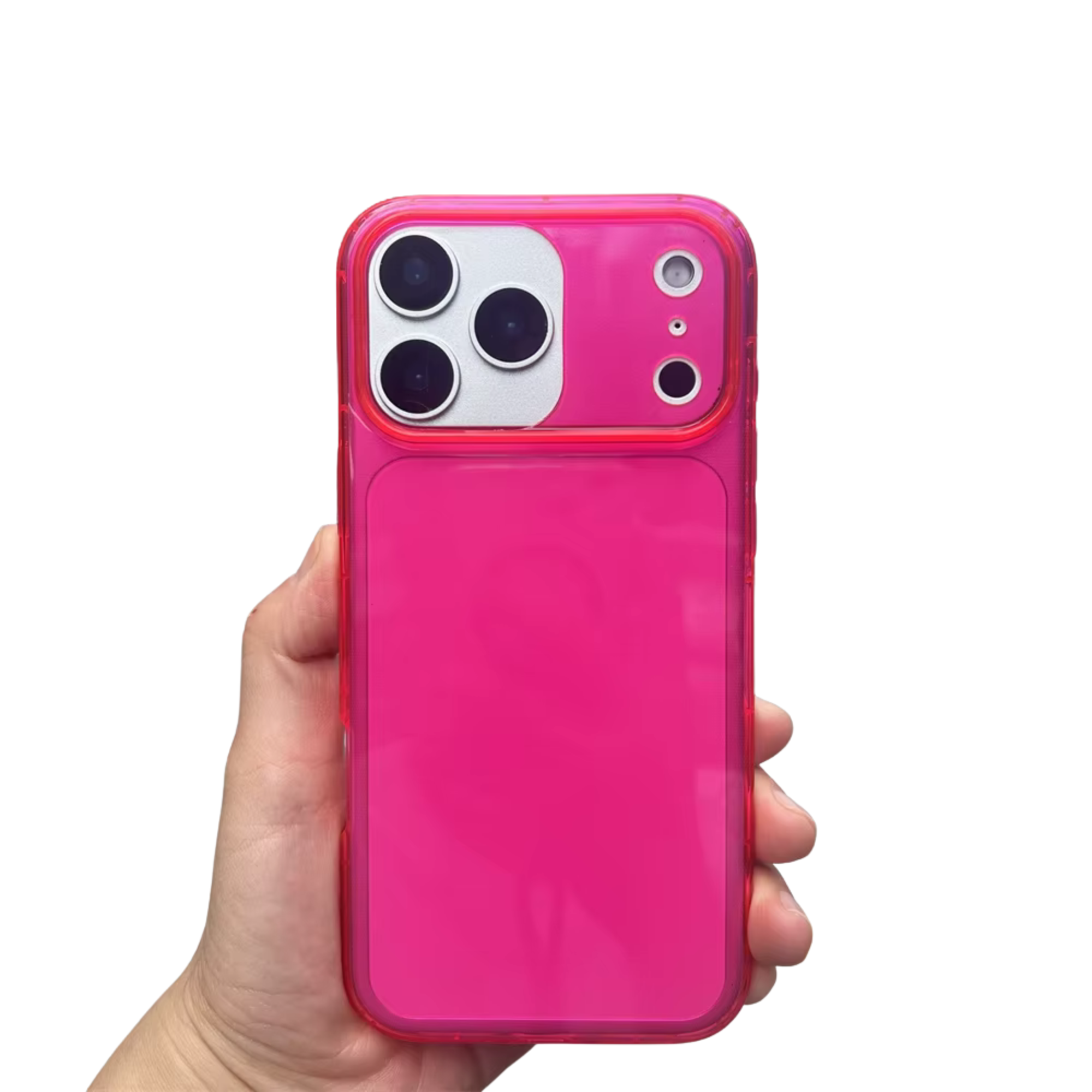 For iphone 15 Pro Max clear Tpu Colored Edge Phone Case,for iphone 17 Pro Max Cases One Colour Neon pink