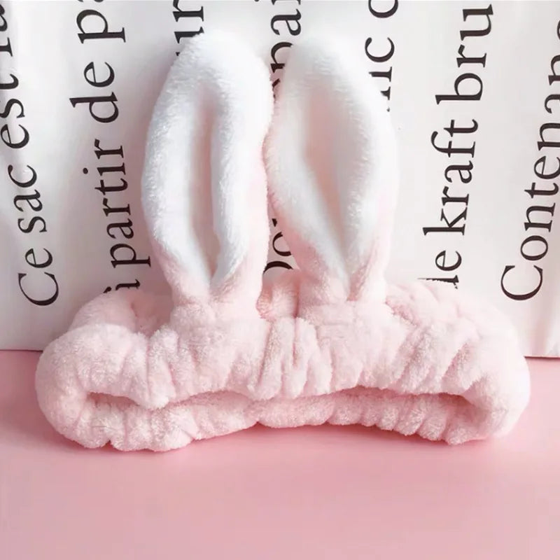 Bowknot Hairband, Rabbit, Cat Ear, Cute Plush Elastic Hair Band, Flannel Make up Headbands