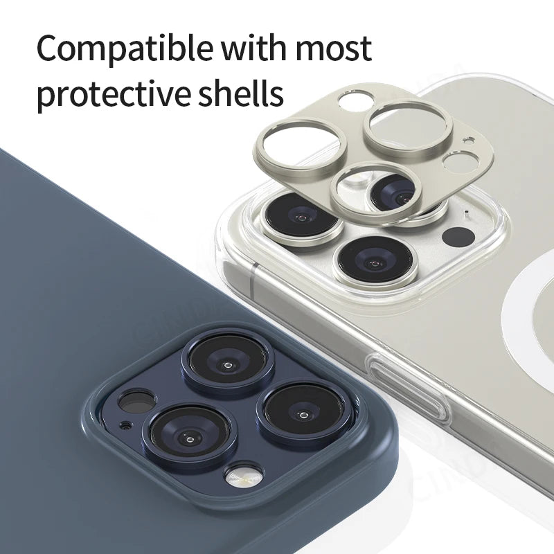 For iPhone 16Pro/16 Pro Max All-Inclusive Camera Lens Cover Tempered Glass Metal Aluminum Protection Film