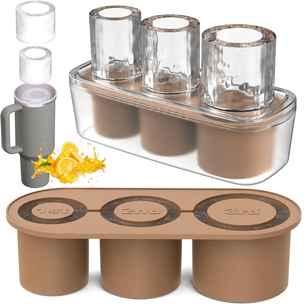 Silicone Cylinder Shape Stanley Cup Ice Mold Cube Tray Ice Maker for Tumblers, Whiskey, Cocktail Drinks and Coffee 20Oz 30Oz 40Oz