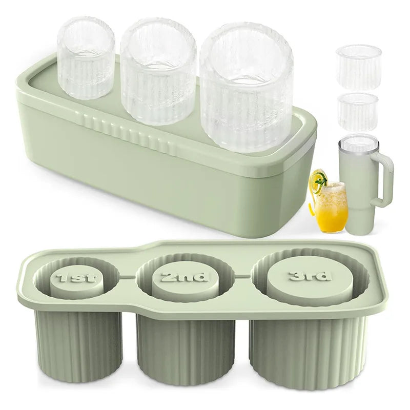 Silicone Cylinder Shape Stanley Cup Ice Mold Cube Tray Ice Maker for Tumblers, Whiskey, Cocktail Drinks and Coffee 20Oz 30Oz 40Oz