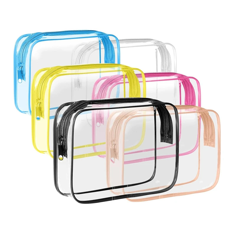 Transparent/Clear PVC Cosmetic Bag, Travel Bag, Vinyl with Zipper, Make up Pouch, Makeup Bag