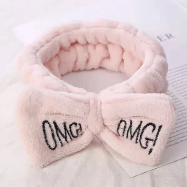 Bowknot Hairband, Rabbit, Cat Ear, Cute Plush Elastic Hair Band, Flannel Make up Headbands
