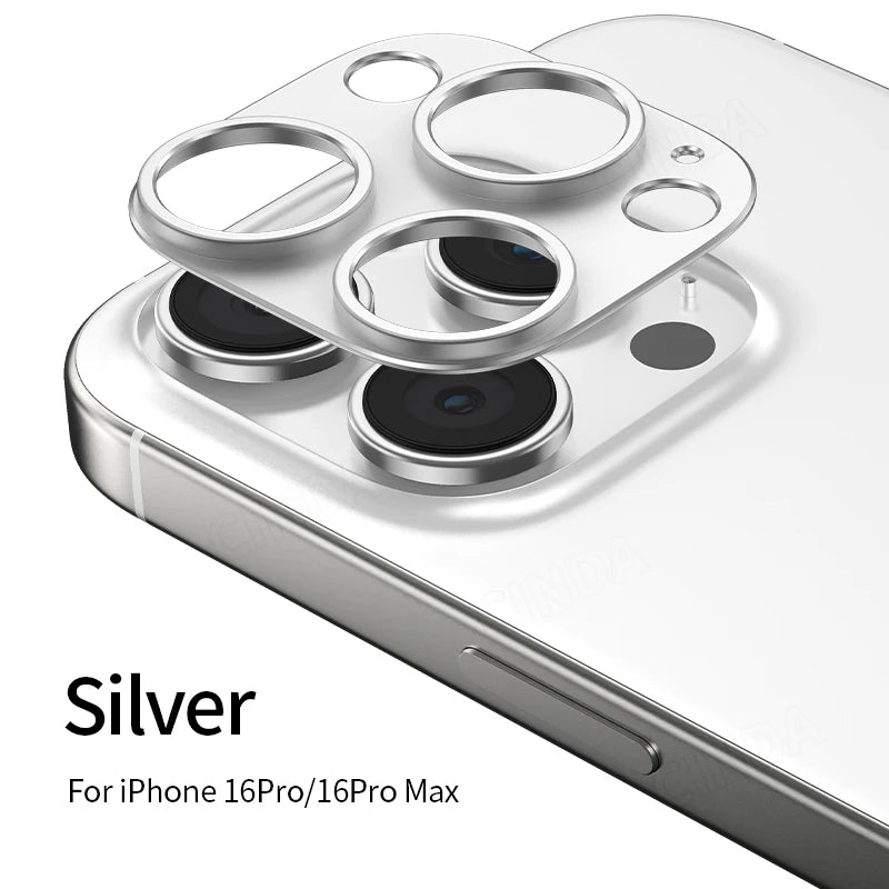 For iPhone 16Pro/16 Pro Max All-Inclusive Camera Lens Cover Tempered Glass Metal Aluminum Protection Film