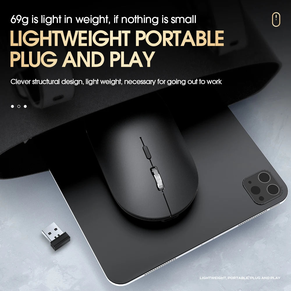 T-WOLF X2 Computer Mouse Wireless 2.4ghz Optical Rechargeable Mouse With USB TYPE C Charging Cable Computer Accessories