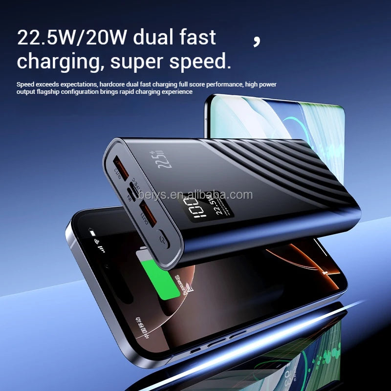 OEM/ODM Custom 20000mAh Powerbanks With Digital Display Dual USB Type C Output 22.5W Portable Power Bank 20000mAh Power Station