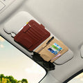 Factory Price Leather Auto Visor Storage Bag Car Sunvisor Card Bags Glasses Bill Pen Holder Stowing Tidying Car Organizer