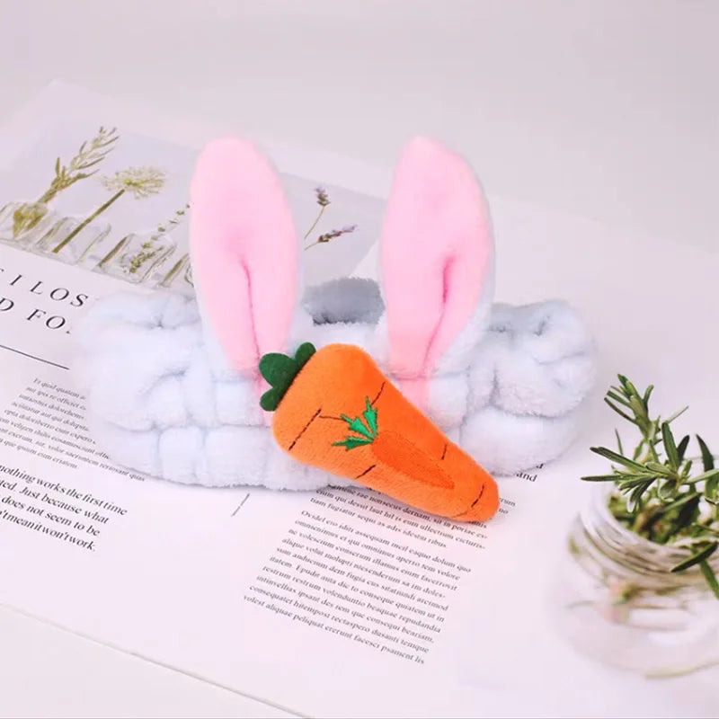 Bowknot Hairband, Rabbit, Cat Ear, Cute Plush Elastic Hair Band, Flannel Make up Headbands