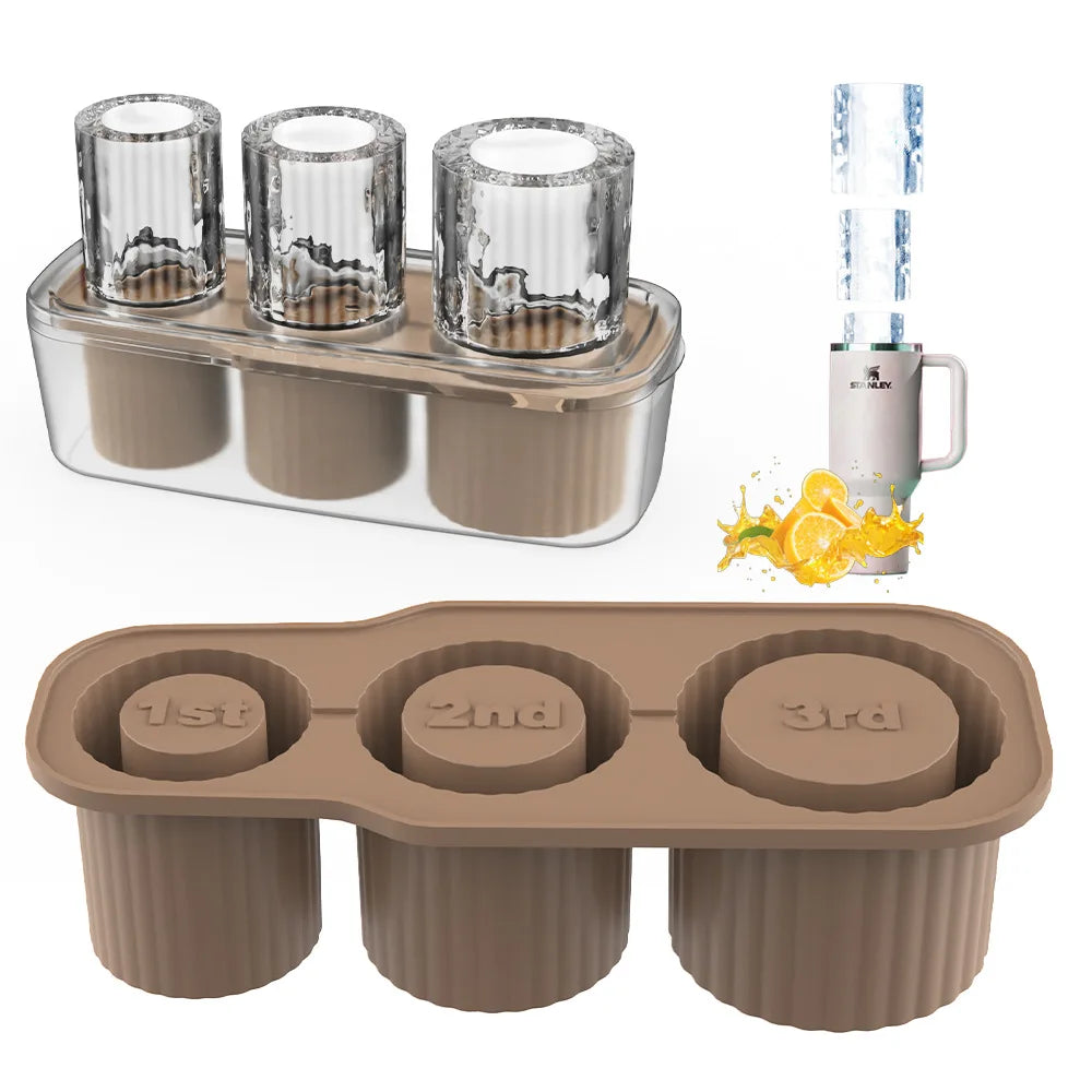 Silicone Cylinder Shape Stanley Cup Ice Mold Cube Tray Ice Maker for Tumblers, Whiskey, Cocktail Drinks and Coffee 20Oz 30Oz 40Oz