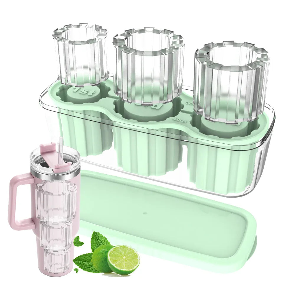 Silicone Cylinder Shape Stanley Cup Ice Mold Cube Tray Ice Maker for Tumblers, Whiskey, Cocktail Drinks and Coffee 20Oz 30Oz 40Oz