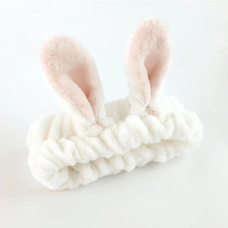 Bowknot Hairband, Rabbit, Cat Ear, Cute Plush Elastic Hair Band, Flannel Make up Headbands
