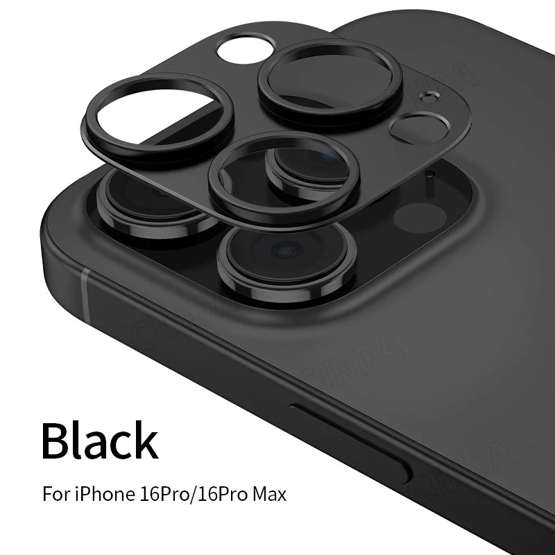 For iPhone 16Pro/16 Pro Max All-Inclusive Camera Lens Cover Tempered Glass Metal Aluminum Protection Film