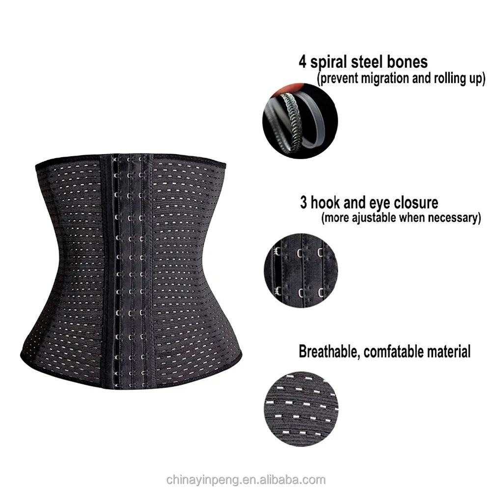 Invisible Waist Trainer, Breathable 4 Steel Boned Invisible, Waist Tummy Trainer Body Shaper Waist Trainer Cincher NBS330