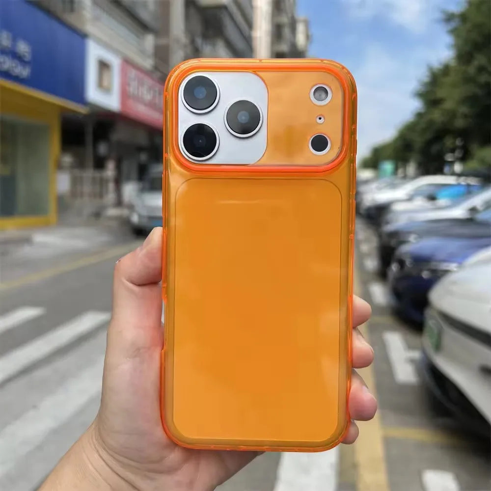 For iphone 15 Pro Max clear Tpu Colored Edge Phone Case,for iphone 17 Pro Max Cases One Colour Neon pink