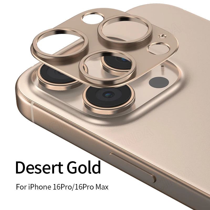 For iPhone 16Pro/16 Pro Max All-Inclusive Camera Lens Cover Tempered Glass Metal Aluminum Protection Film