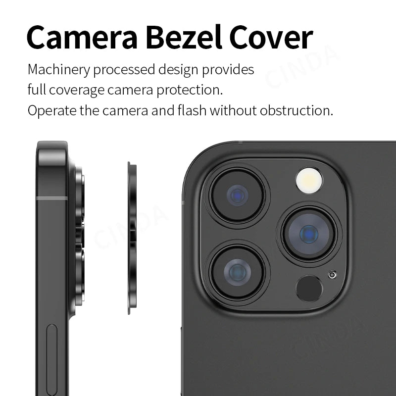 For iPhone 16Pro/16 Pro Max All-Inclusive Camera Lens Cover Tempered Glass Metal Aluminum Protection Film