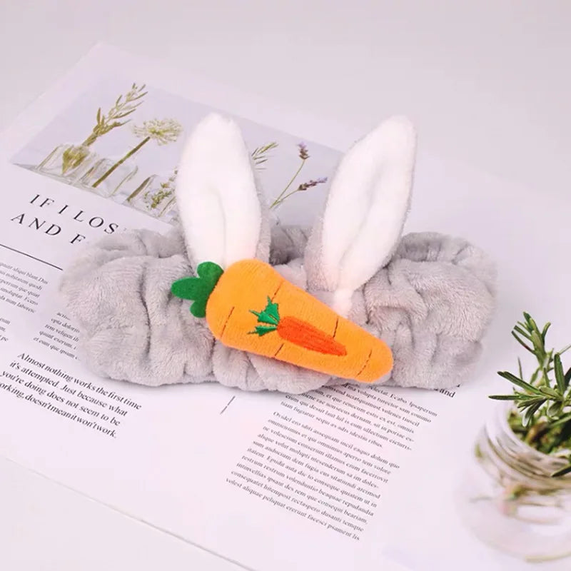 Bowknot Hairband, Rabbit, Cat Ear, Cute Plush Elastic Hair Band, Flannel Make up Headbands