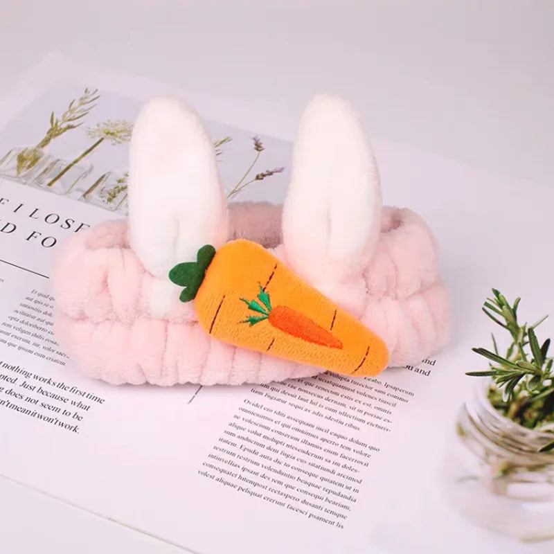 Bowknot Hairband, Rabbit, Cat Ear, Cute Plush Elastic Hair Band, Flannel Make up Headbands