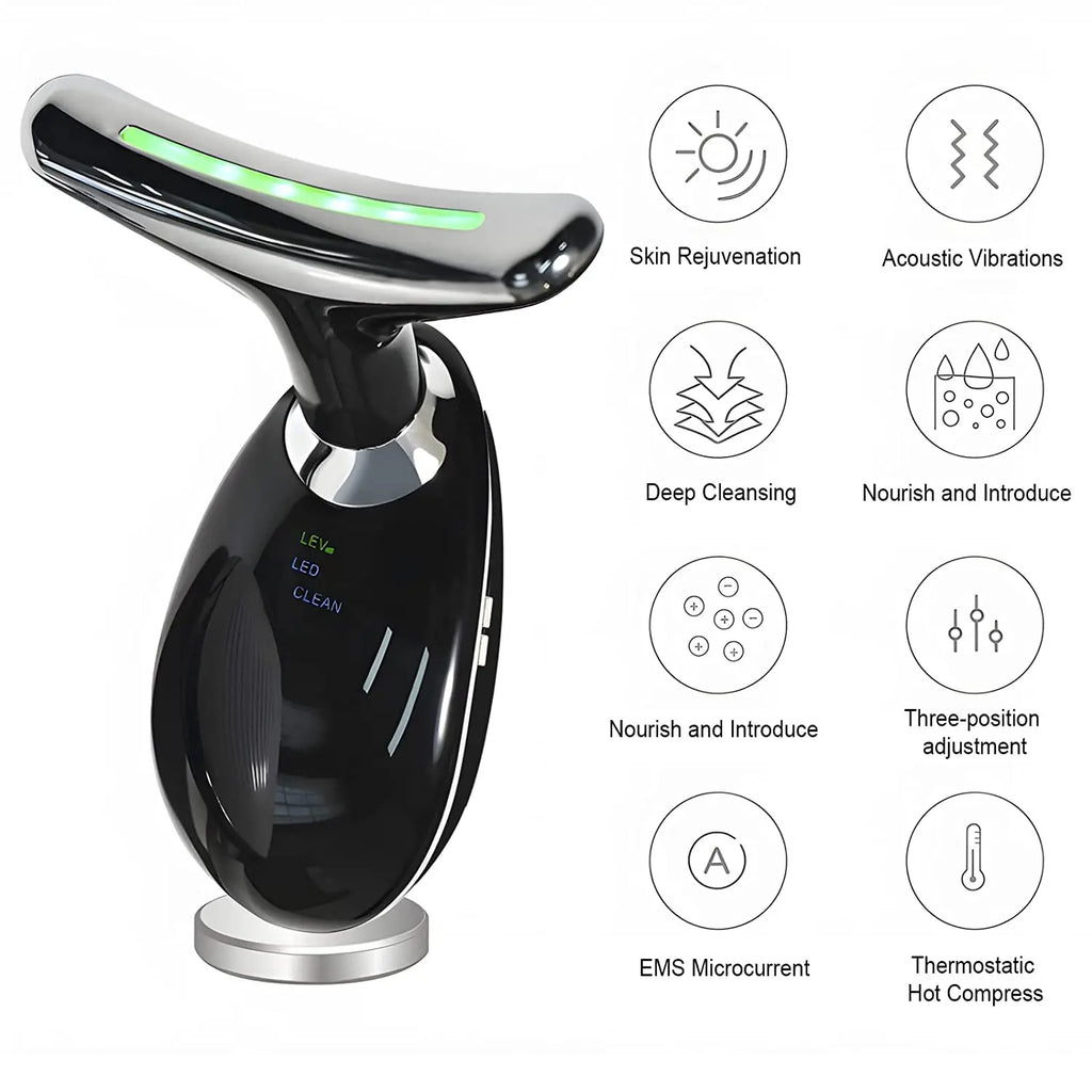 Red Light Therapy for Face and Neck, Red Light Therapy Wand, 3 Color Led Face and Neck Red Light for Skin Tightening