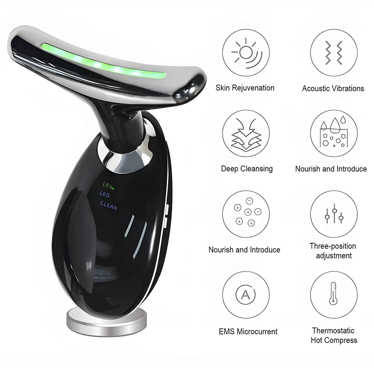 Red Light Therapy for Face and Neck, Red Light Therapy Wand, 3 Color Led Face and Neck Red Light for Skin Tightening