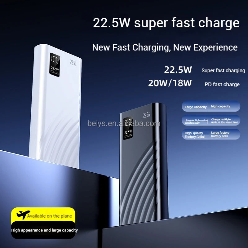 OEM/ODM Custom 20000mAh Powerbanks With Digital Display Dual USB Type C Output 22.5W Portable Power Bank 20000mAh Power Station