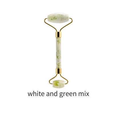 Facial Gua Sha Set, Anti-Aging, Natural Stone, Pink Green Jade, and Amethyst Face Massage Roller for Head Body, Quartz Tools