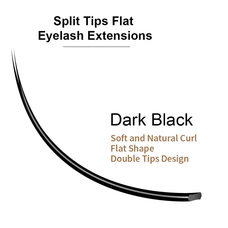 Premium Quality All Size Cashmere  Split Tip Flat Lashes 0.1 0.15 0.20 Soft Eyelash Flat Eyelash